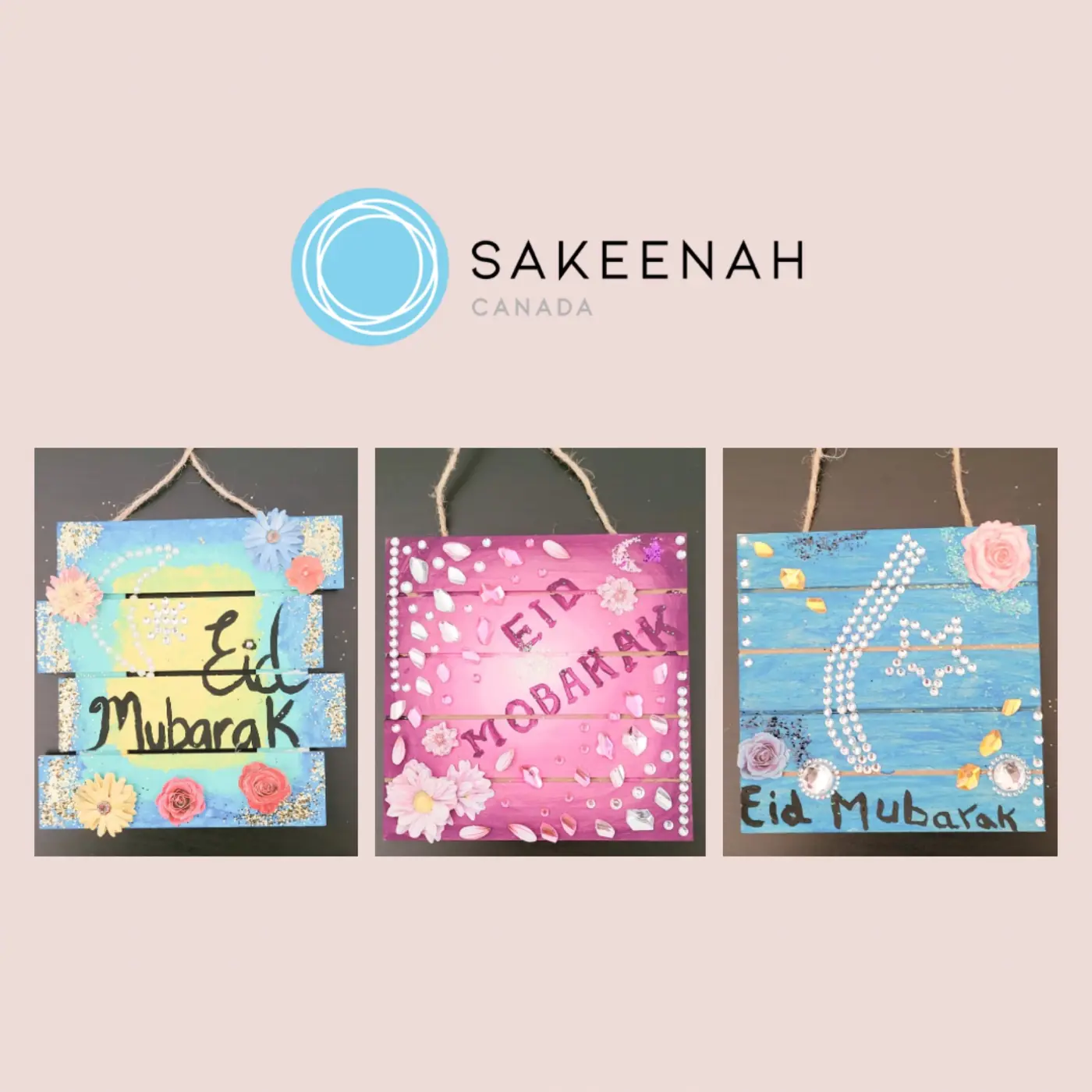 Eid Mubarak crafts from an art session with Sakeenah Canada