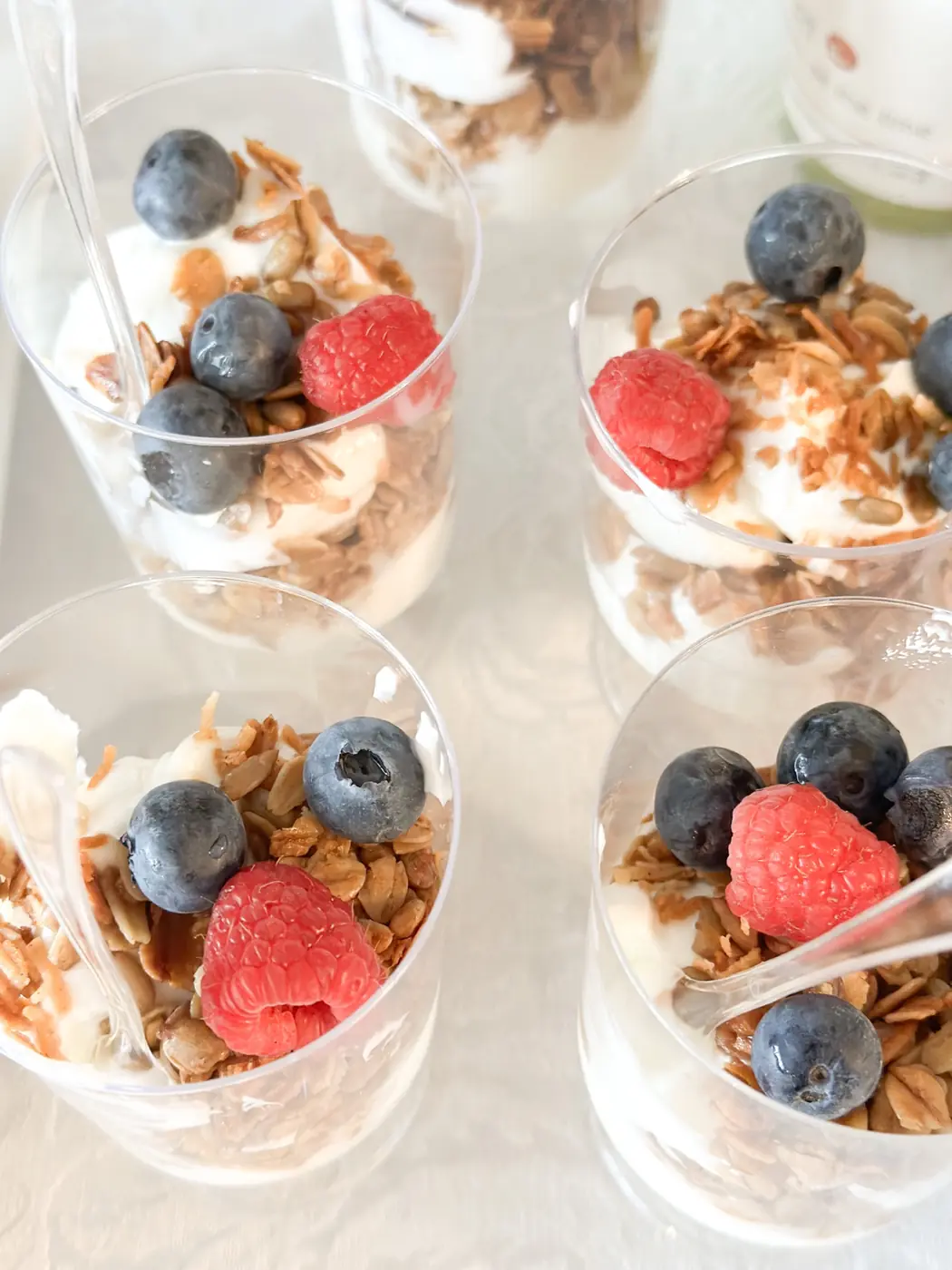 Yogurt parfaits with berries and granola from a cooking workshop