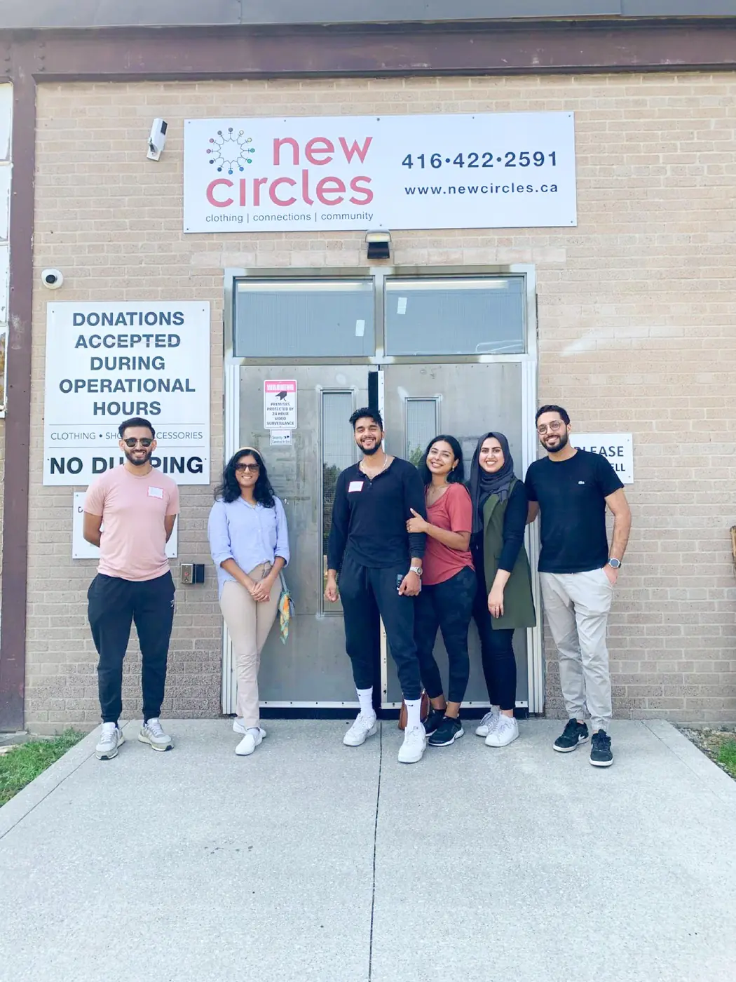 humanKIND toronto volunteers outside a partner organization’s donation centre